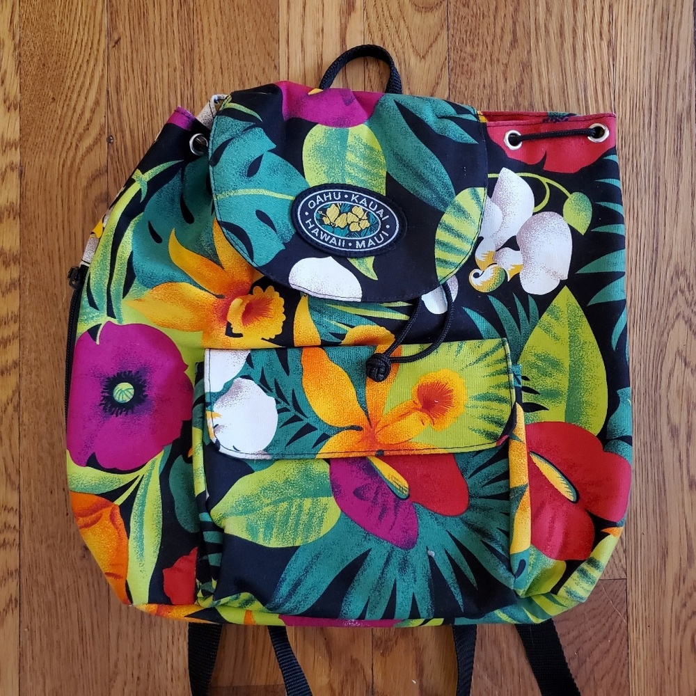 Vintage tropical Hawaii Backpack Purse